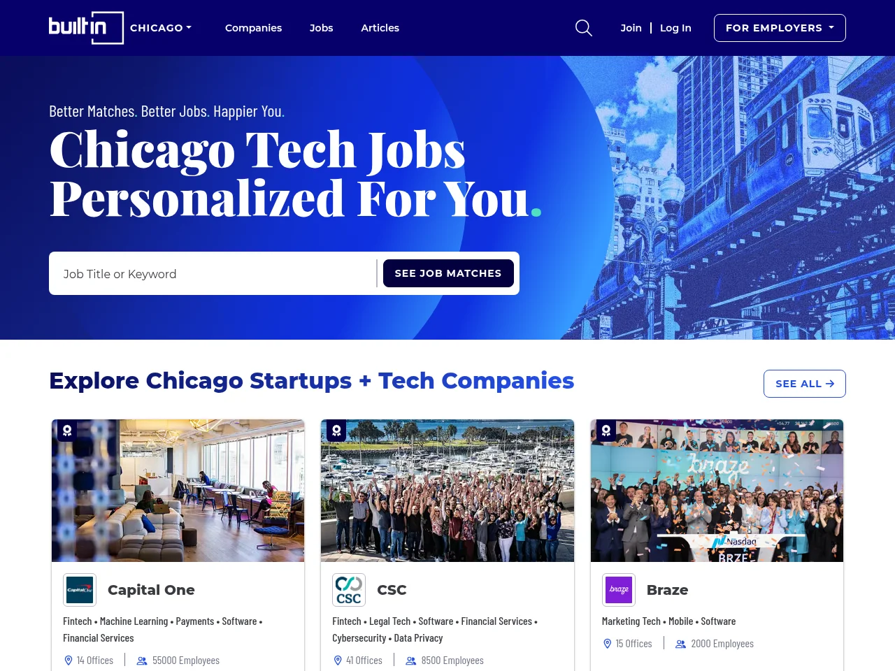 Built In Chicago screenshot Built In Chicago website screenshot