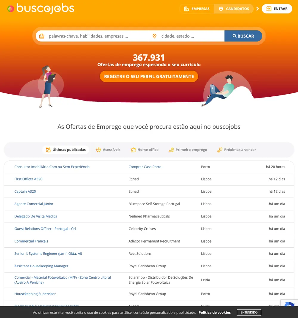 Buscojobs screenshot Buscojobs website screenshot