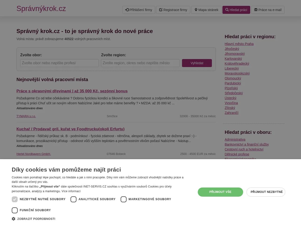 Správný krok website screenshot