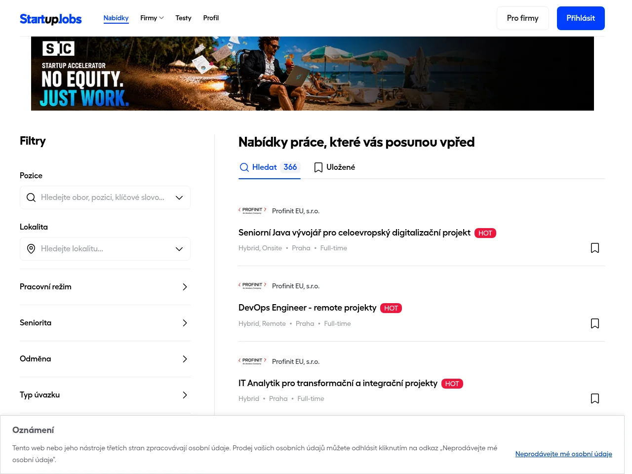 StartupJobs screenshot StartupJobs website screenshot