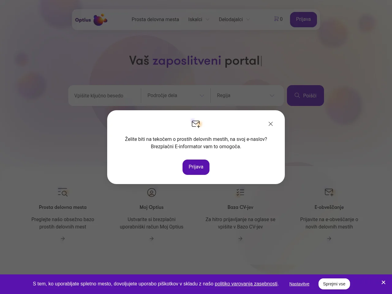 Optius screenshot Optius website screenshot