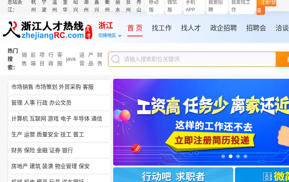 浙江人才网 screenshot 浙江人才网 website screenshot