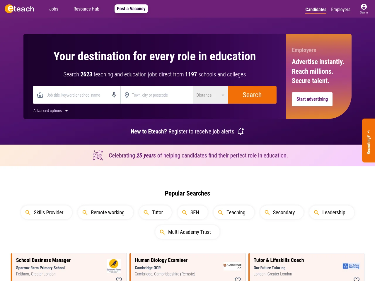 Eteach screenshot Eteach website screenshot