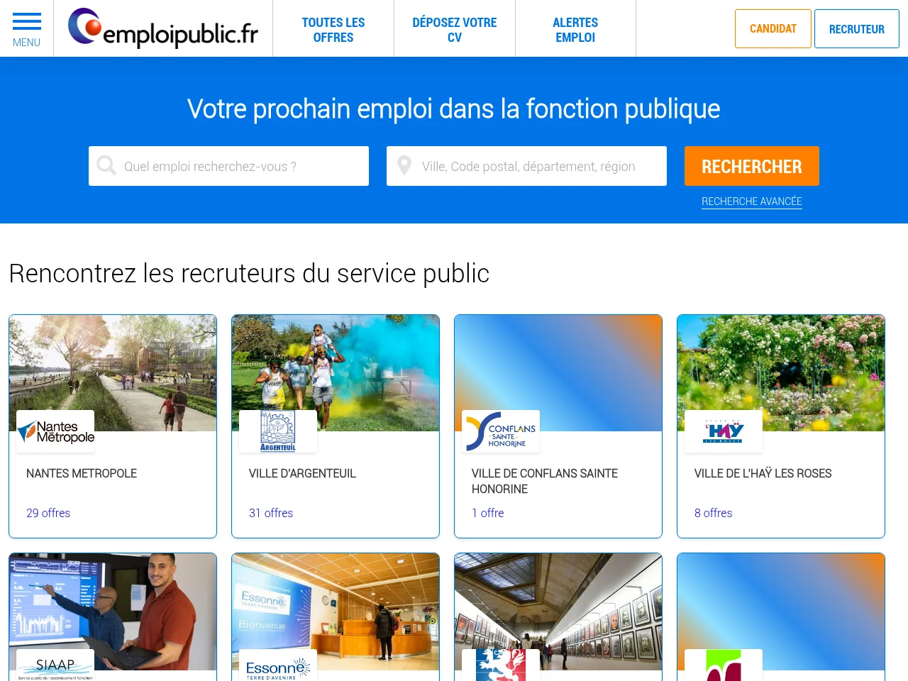 Emploi Public website screenshot