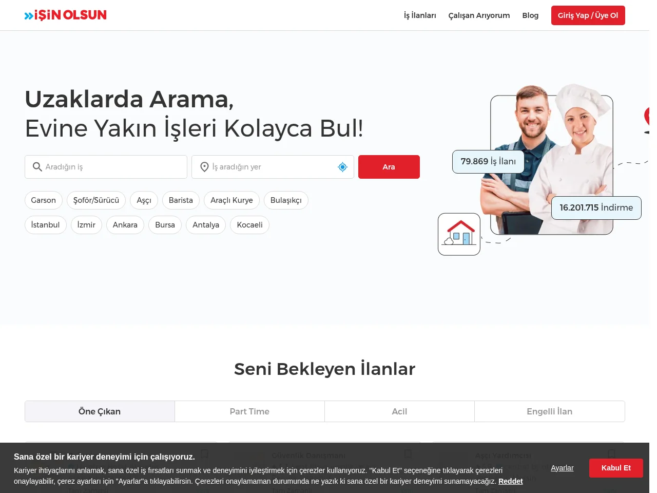 İşin Olsun website screenshot