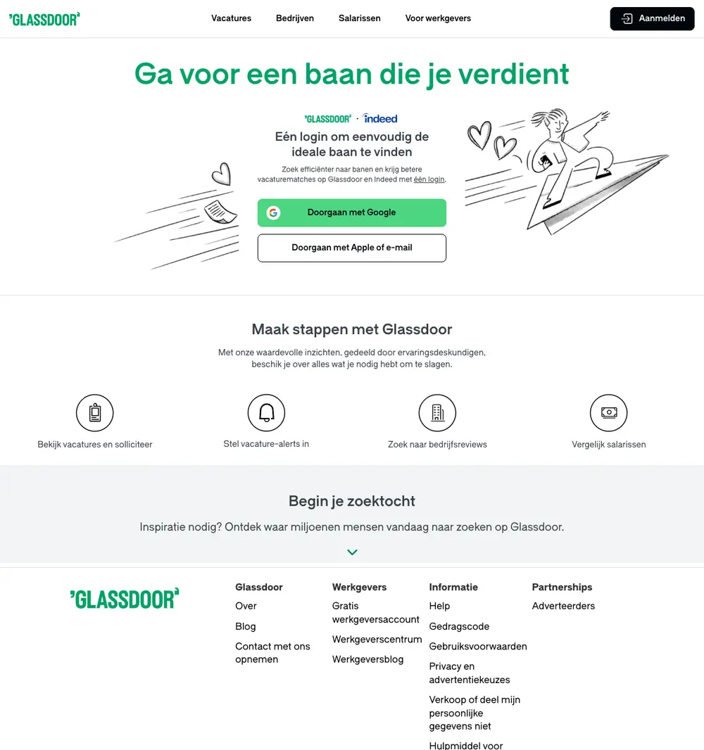 Glassdoor website screenshot