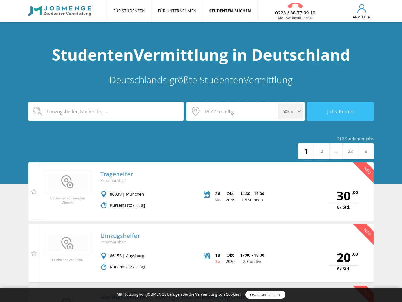 JOBMENGE website screenshot
