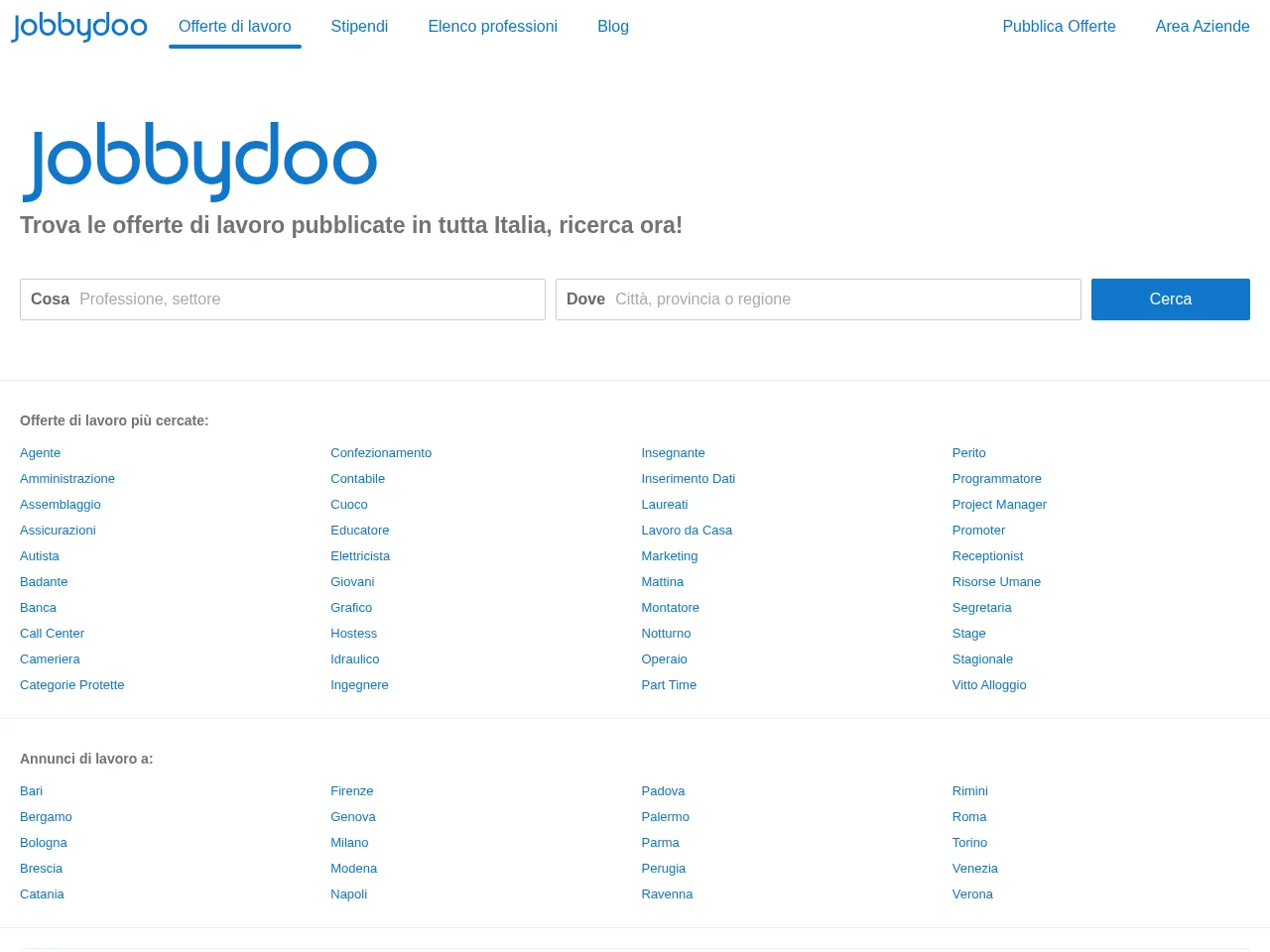 Jobbydoo website screenshot