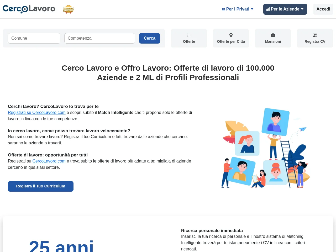 Cerco Lavoro website screenshot