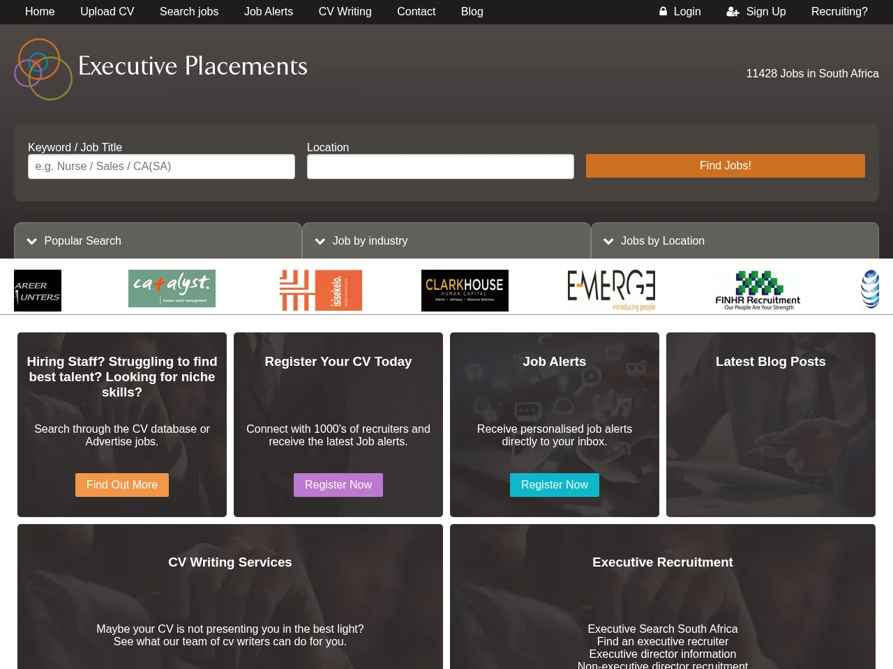 Executive Placements screenshot Executive Placements website screenshot