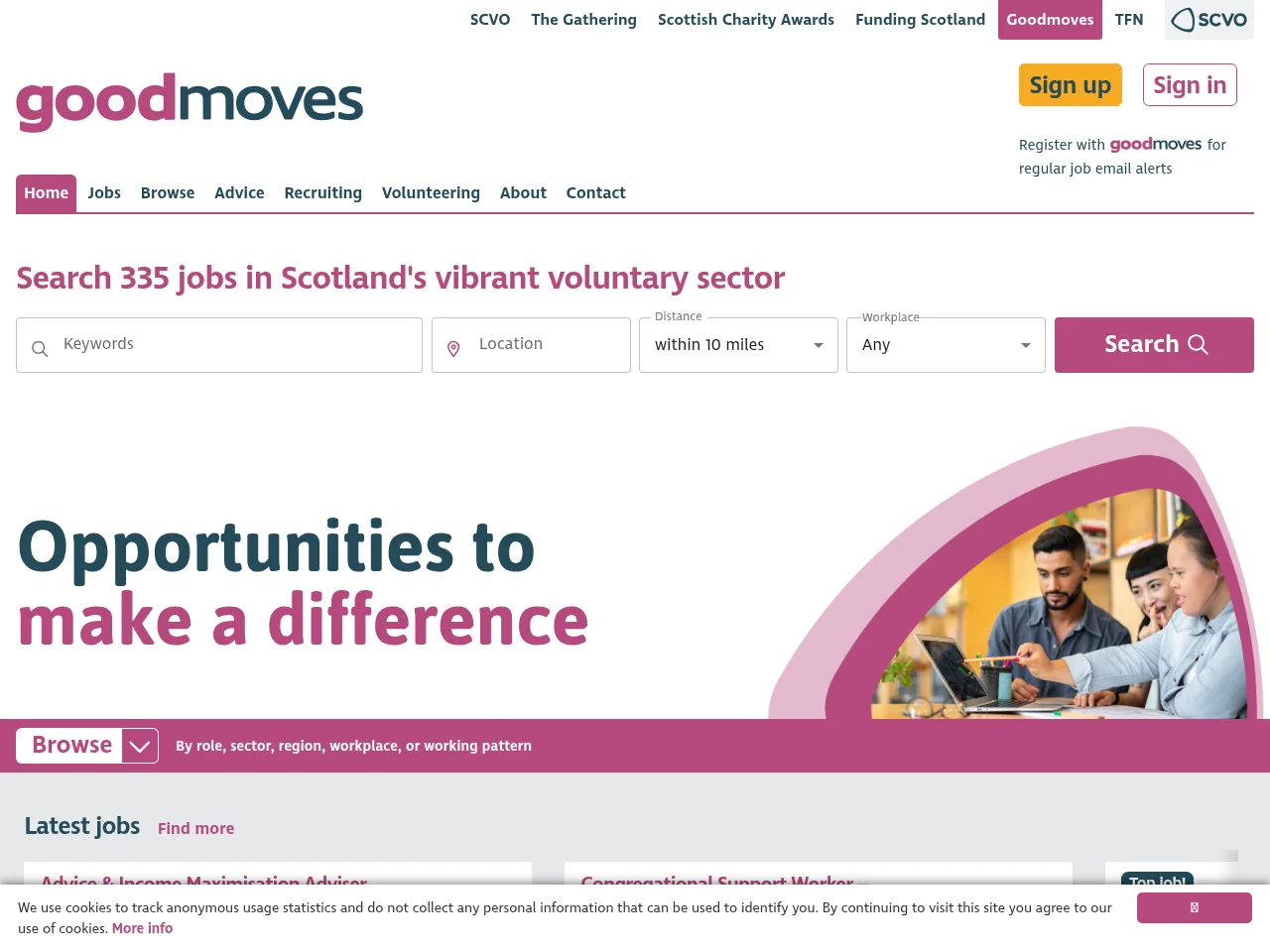 Goodmoves screenshot Goodmoves website screenshot