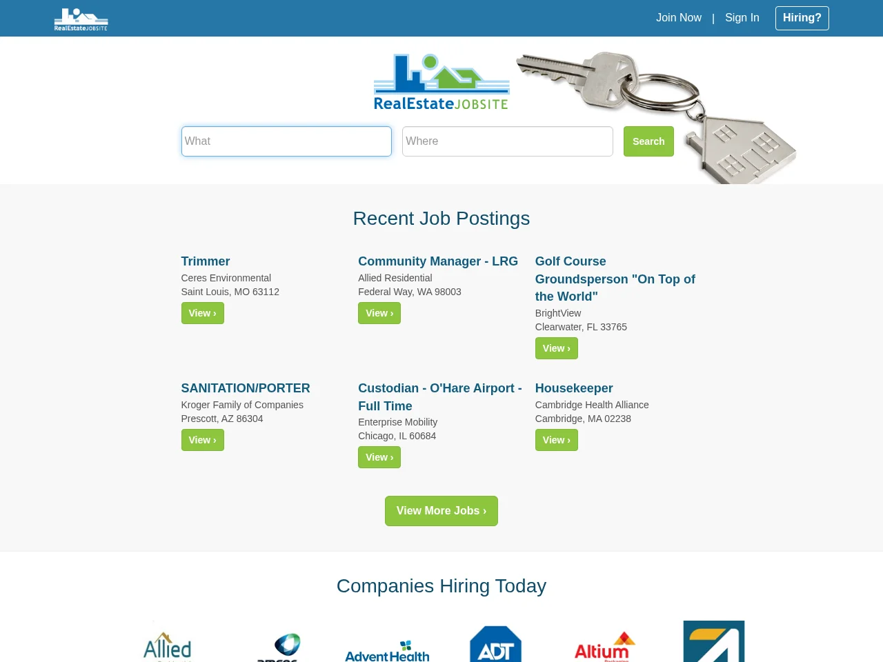 RealEstateJobSite website screenshot