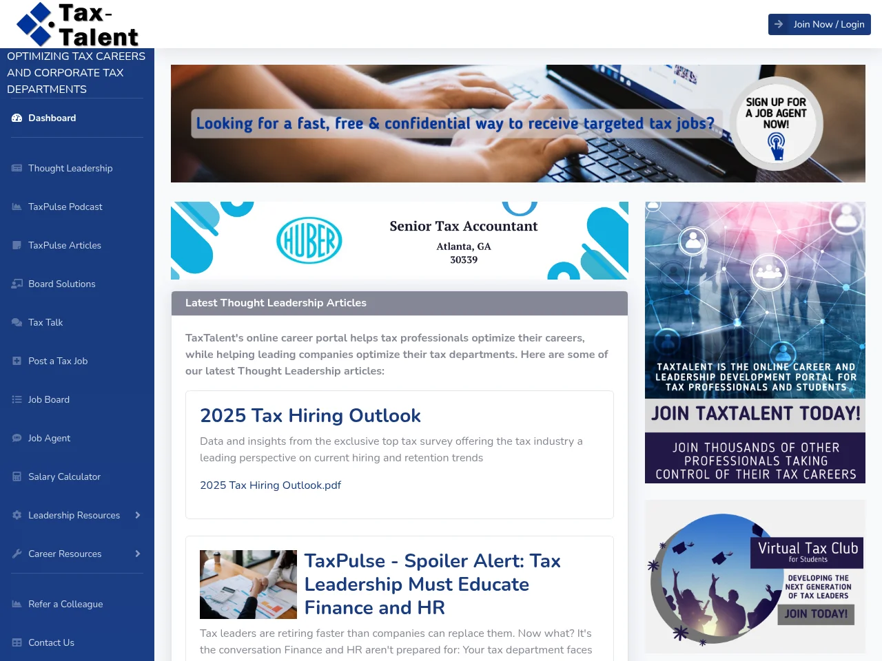 TaxTalent website screenshot