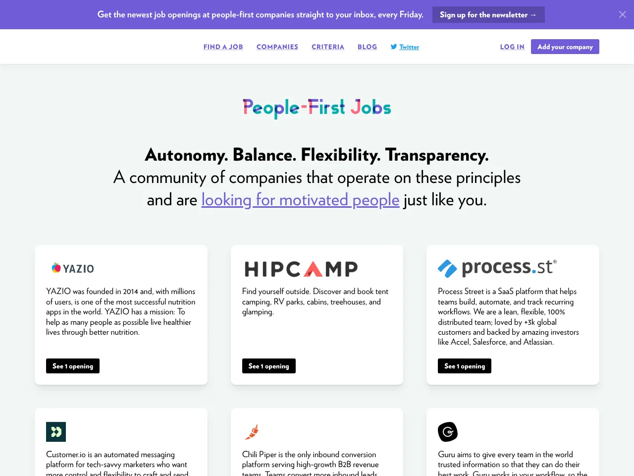 People-First Jobs website screenshot