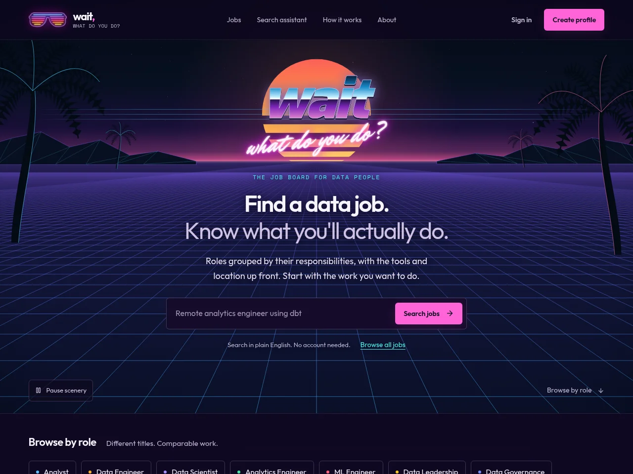 Wait, What Do You Do? website screenshot