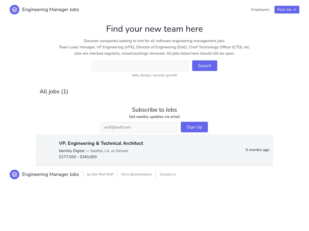 Engineering Manager Jobs screenshot Engineering Manager Jobs website screenshot