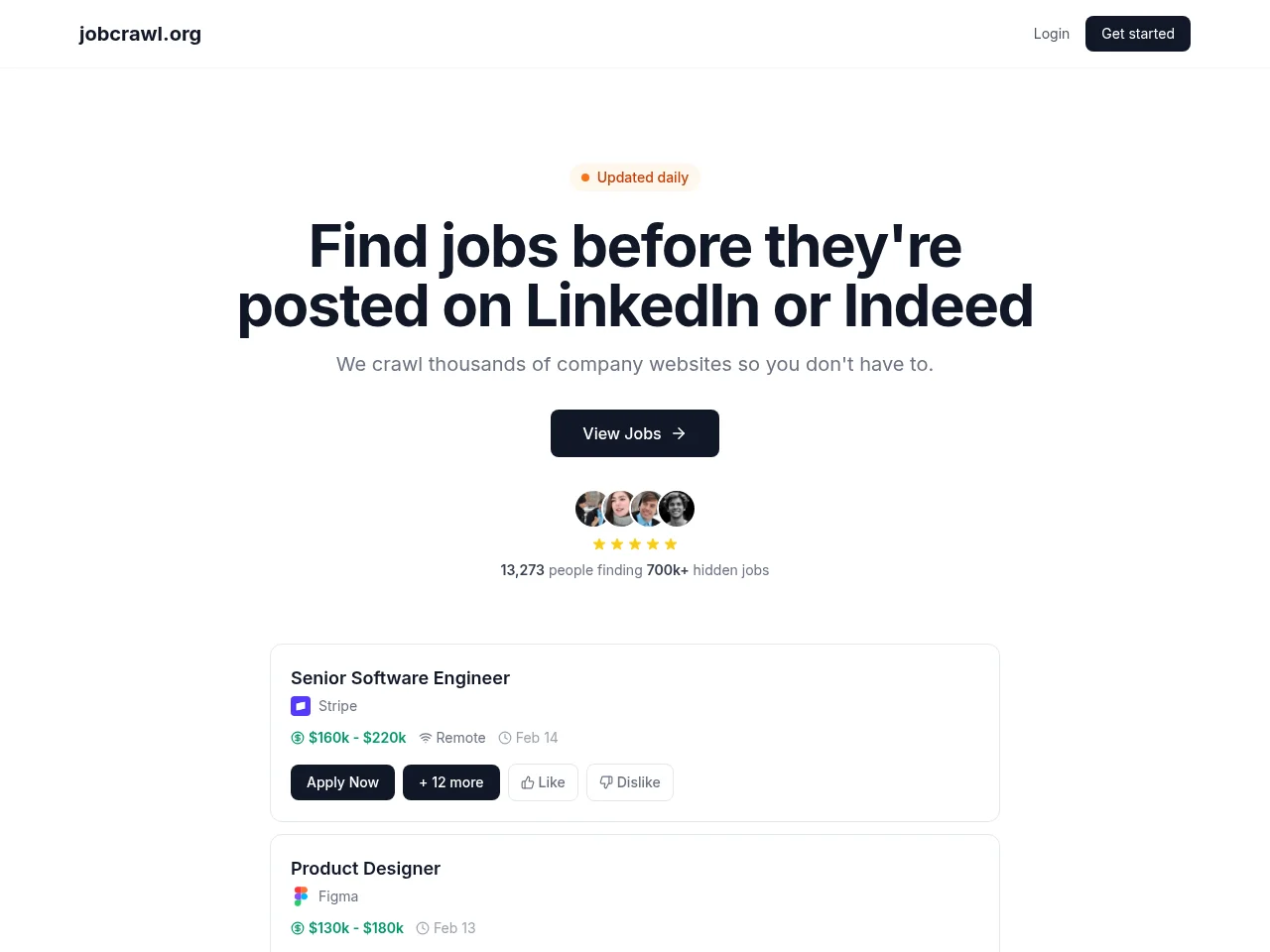 JobCrawl website screenshot