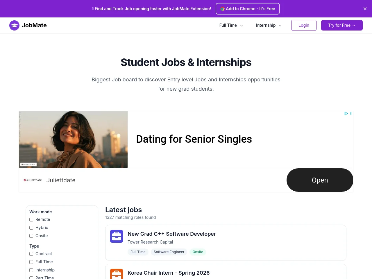 EntryLevelJobs screenshot EntryLevelJobs website screenshot