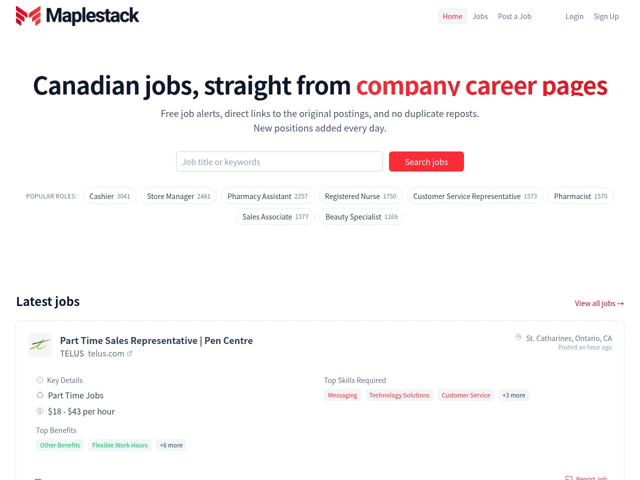 MapleStack website screenshot