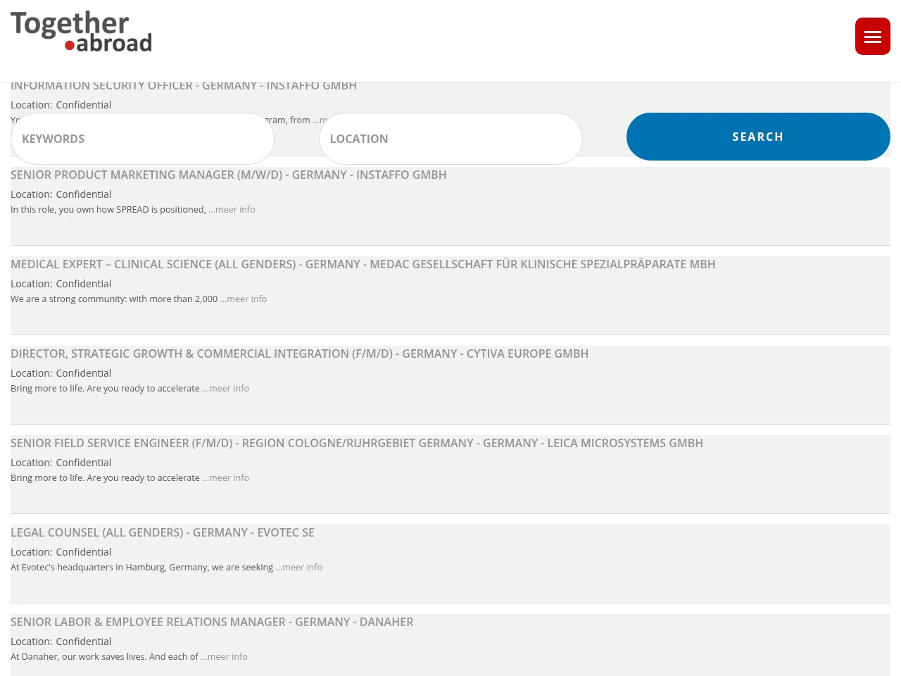 Together Abroad website screenshot