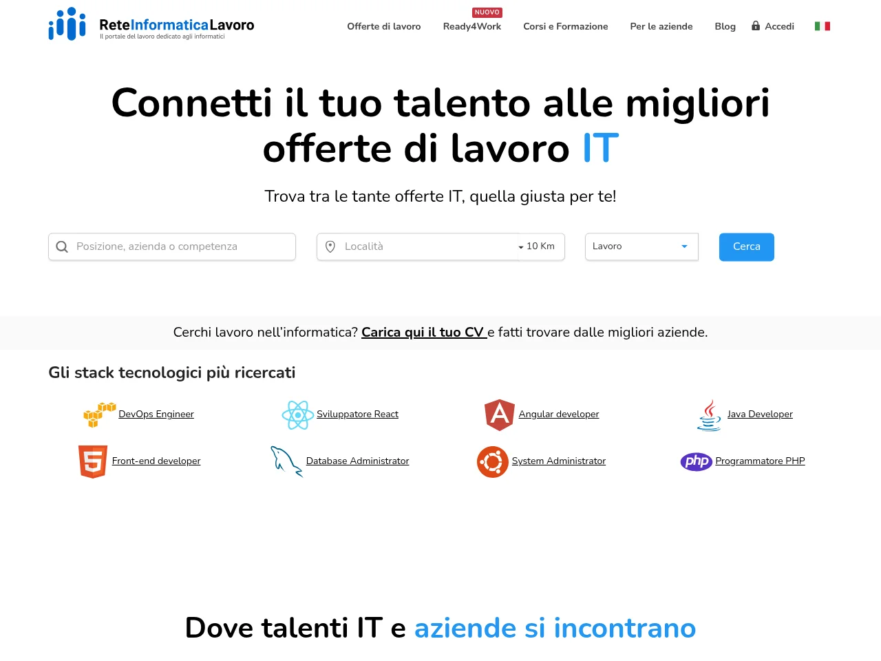 ReteinformaticaLavoro website screenshot