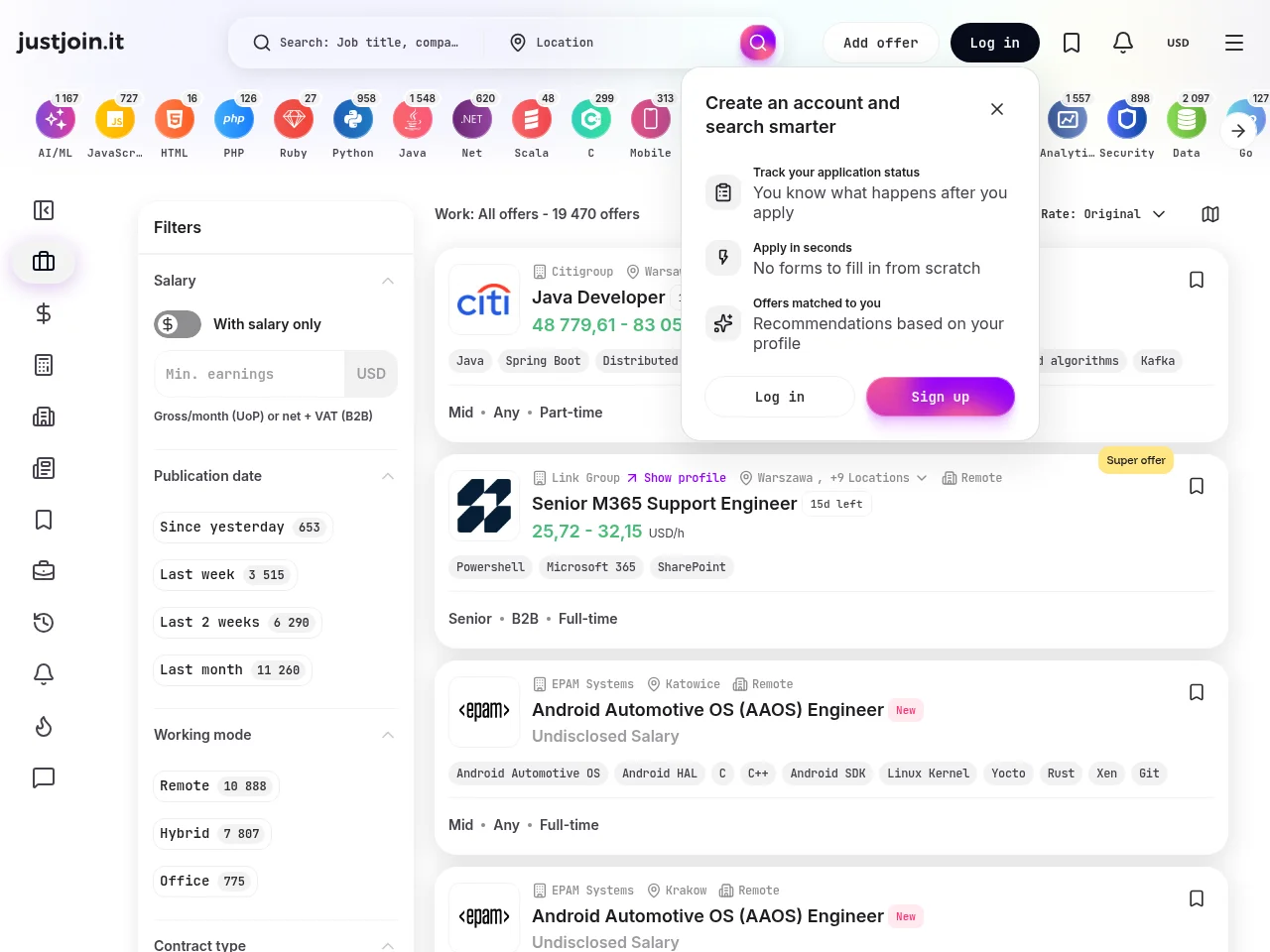 Just Join IT website screenshot