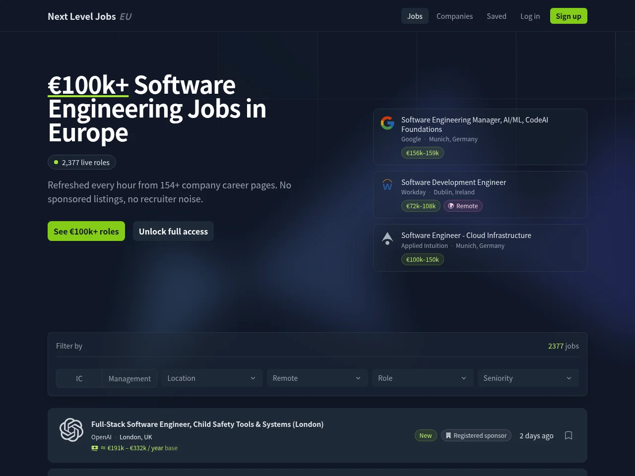 Next Level Jobs website screenshot