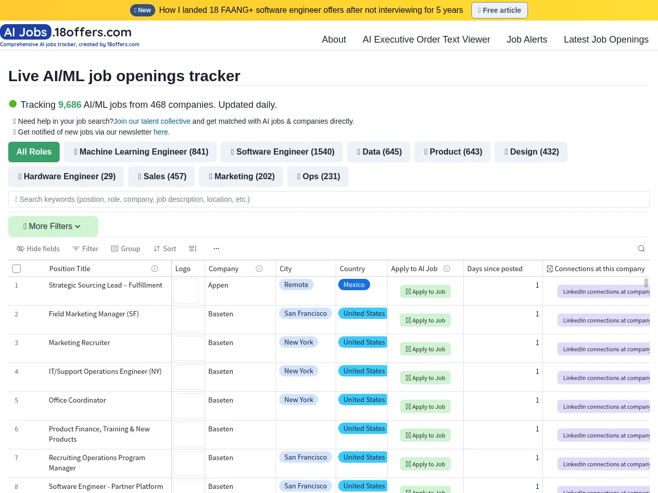 AIJobsTracker website screenshot
