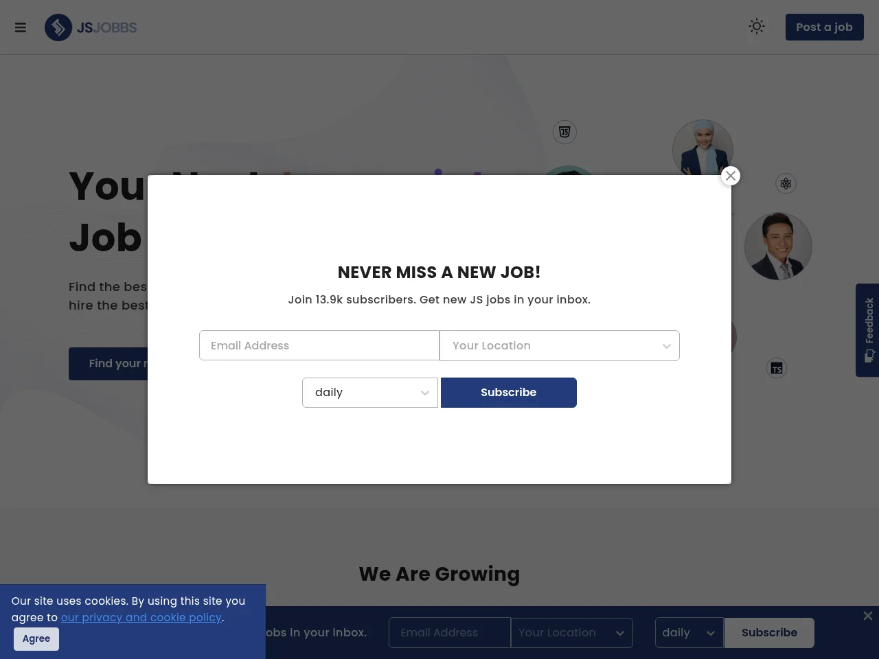 JsJobbs website screenshot