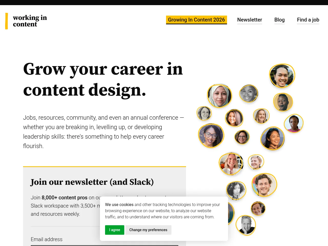 Working In Content screenshot Working In Content website screenshot
