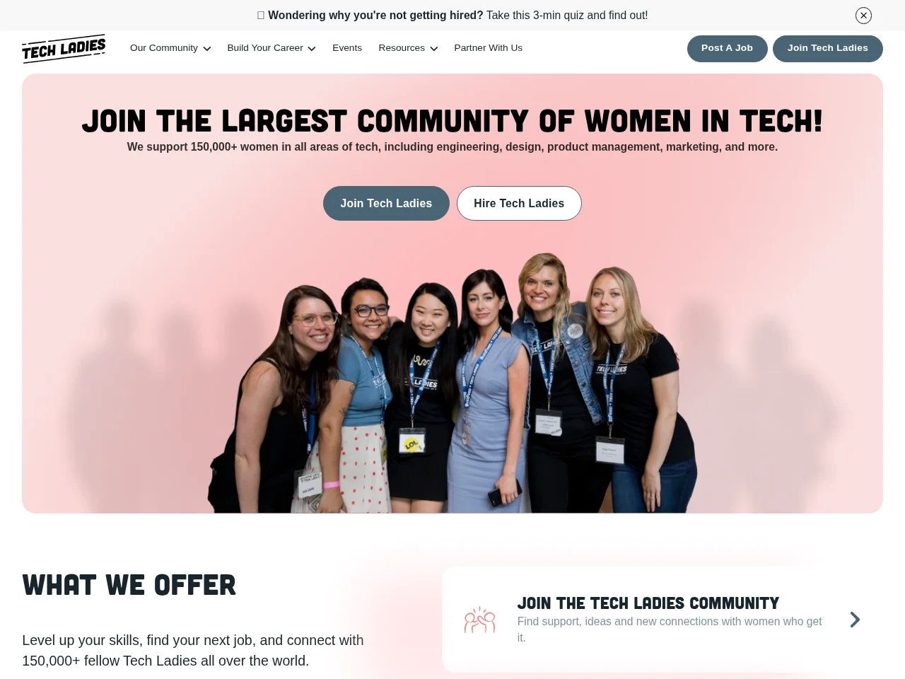 Tech Ladies website screenshot