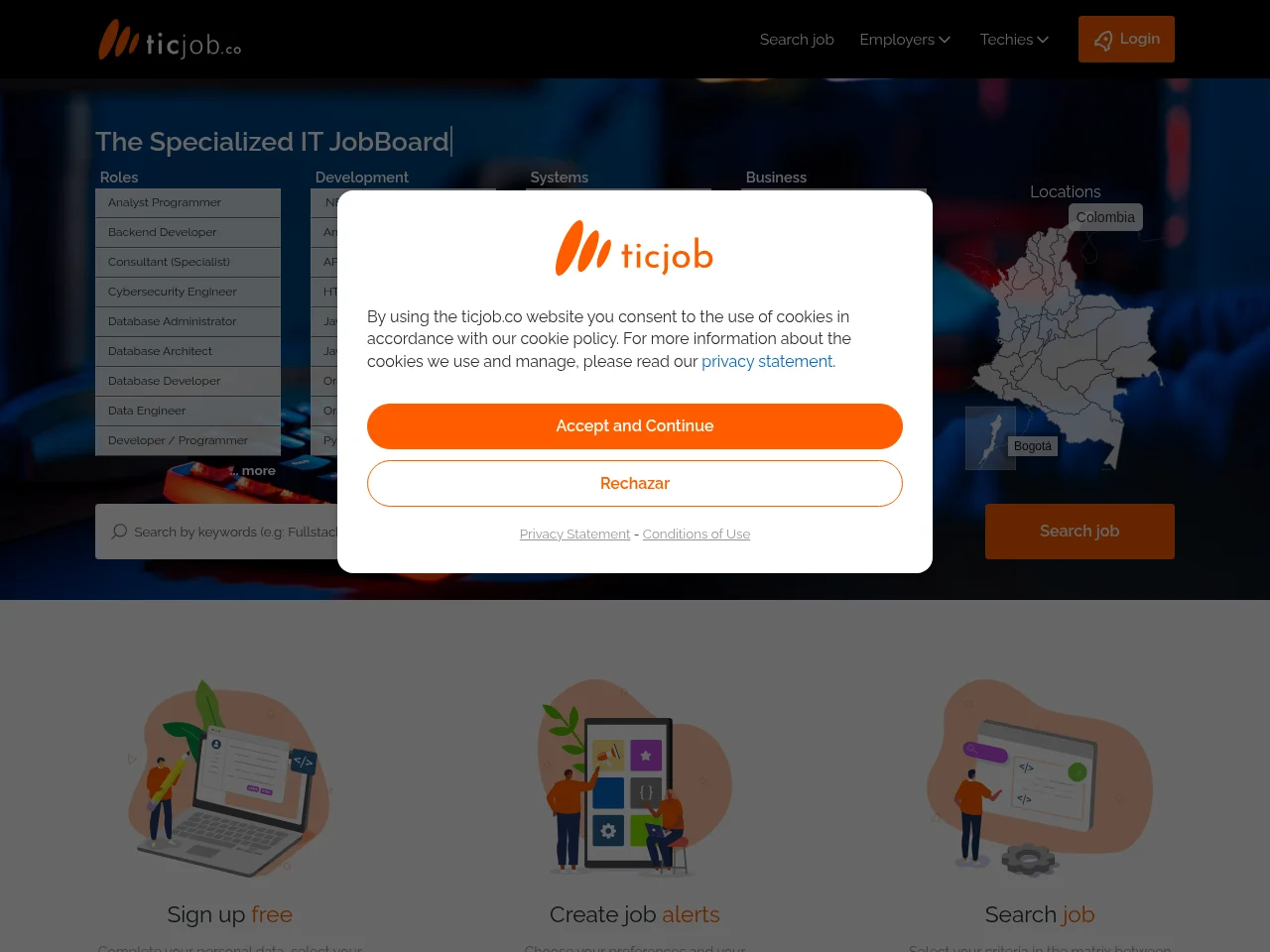 ticjob website screenshot