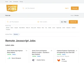 JavaScript Jobs screenshot preview