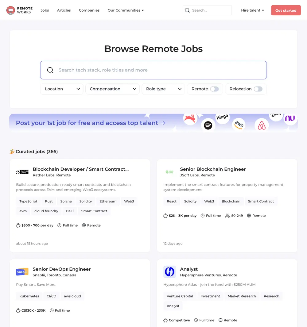 Remote Works website screenshot