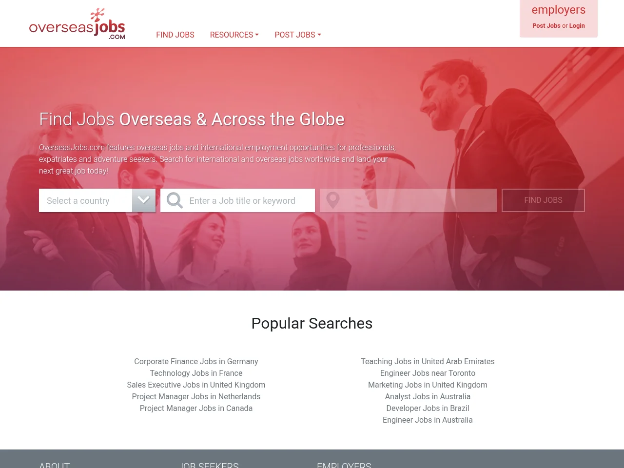 OverseasJobs website screenshot