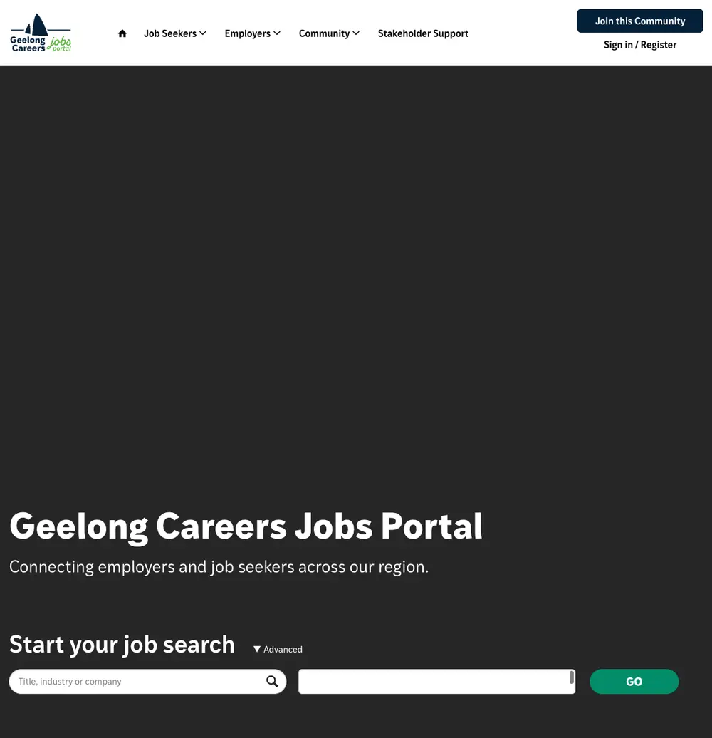 Geelong Careers website screenshot