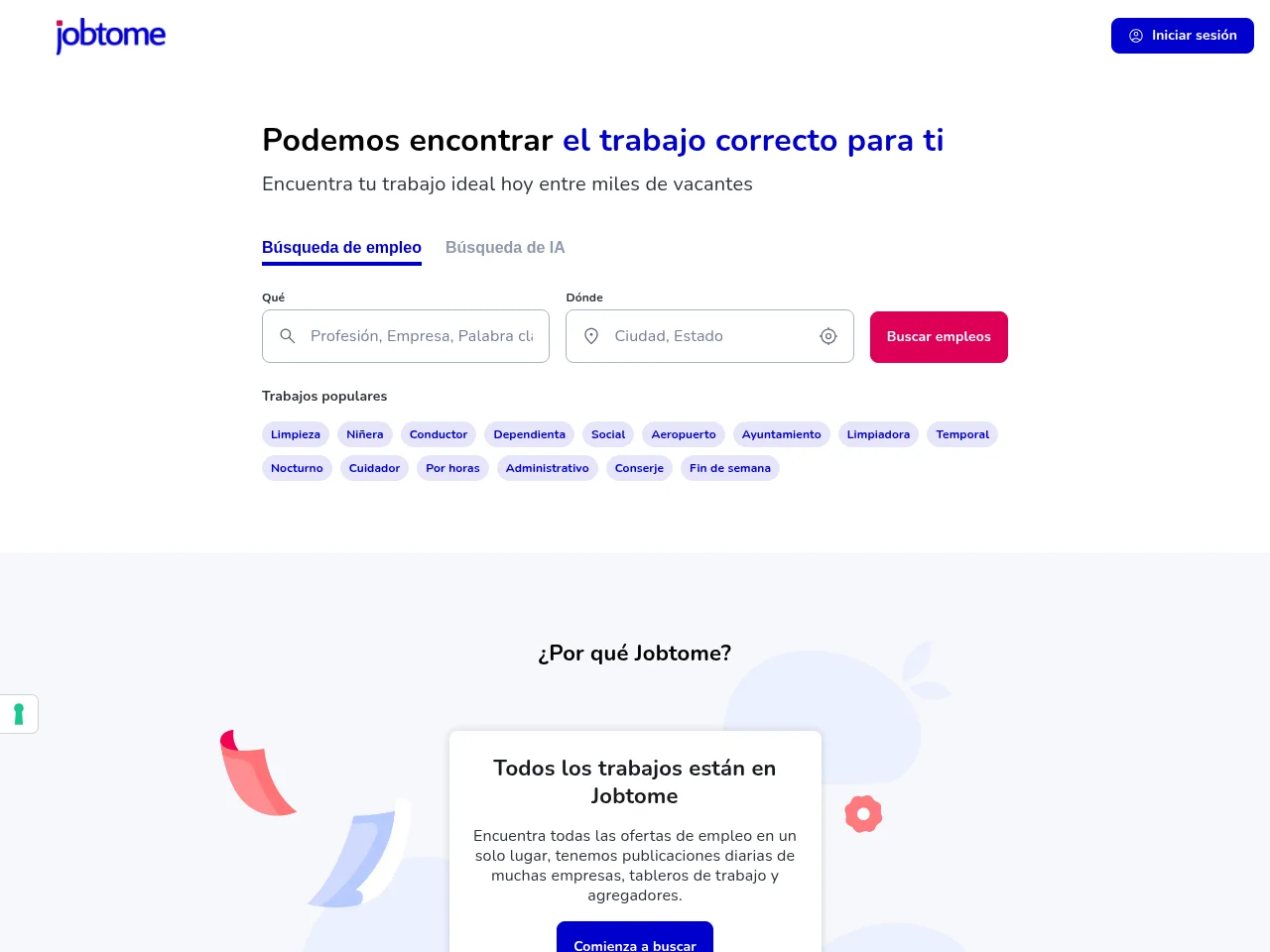 Jobtome screenshot Jobtome website screenshot