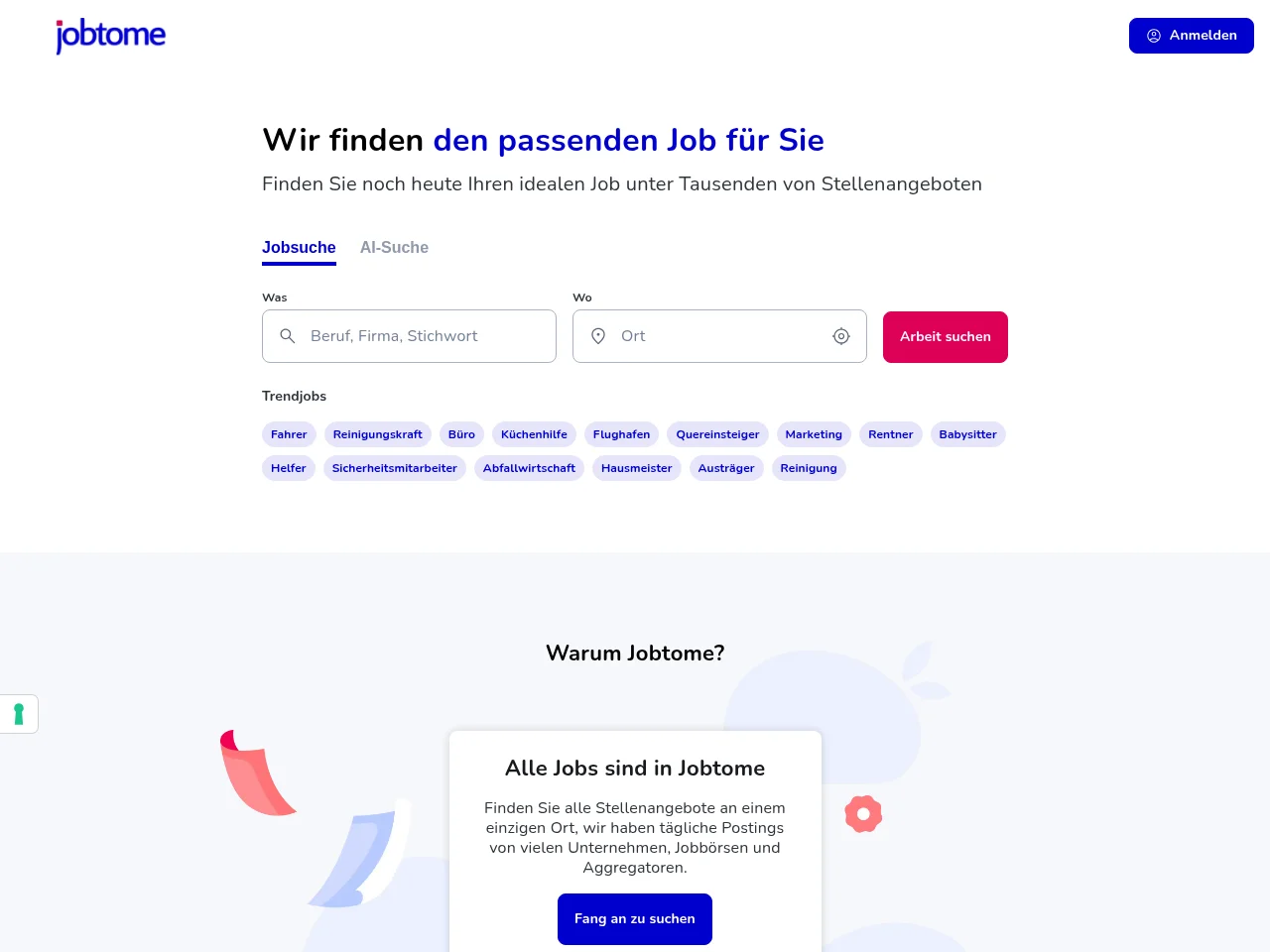 Jobtome screenshot Jobtome website screenshot