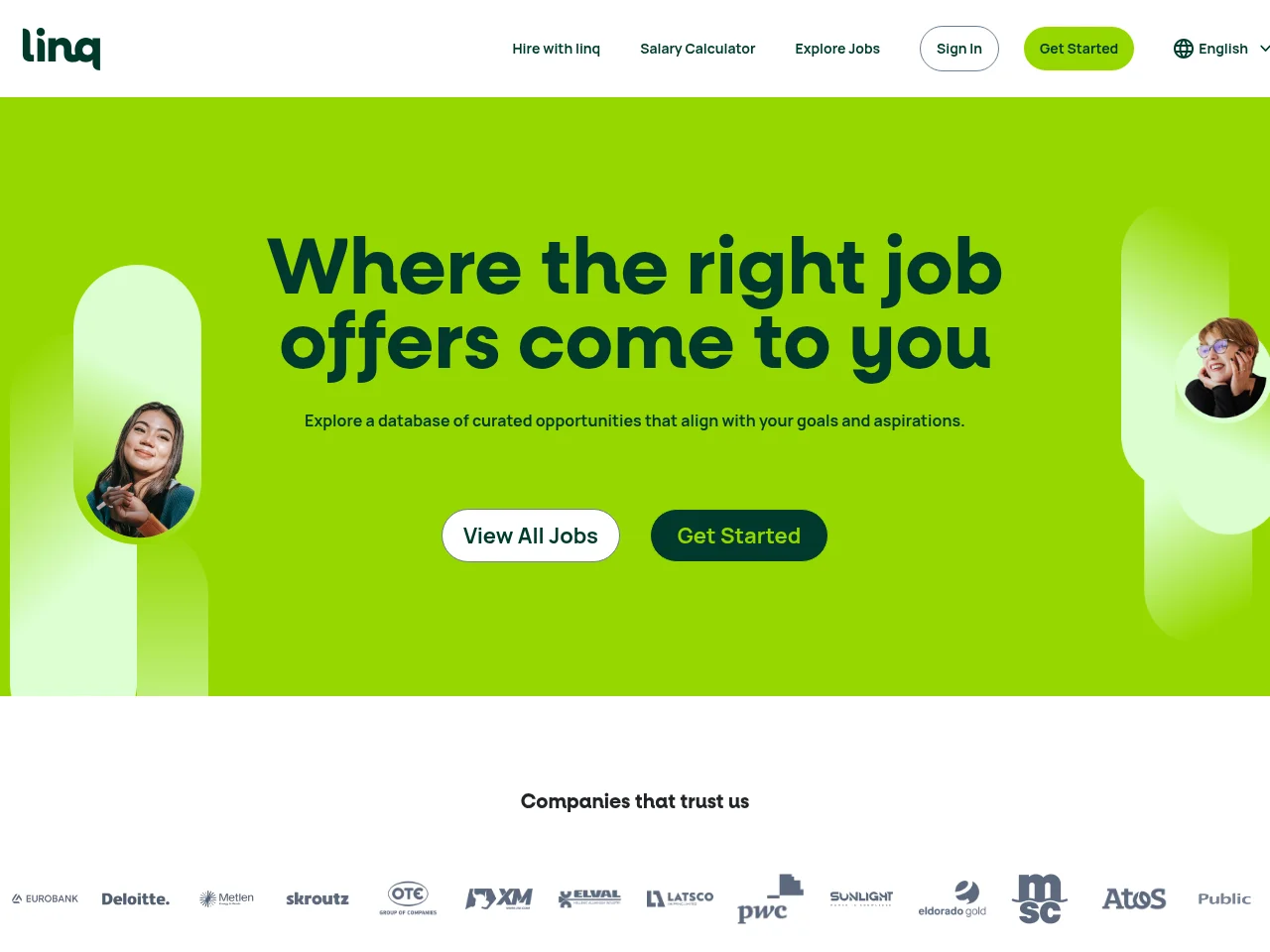 linq website screenshot