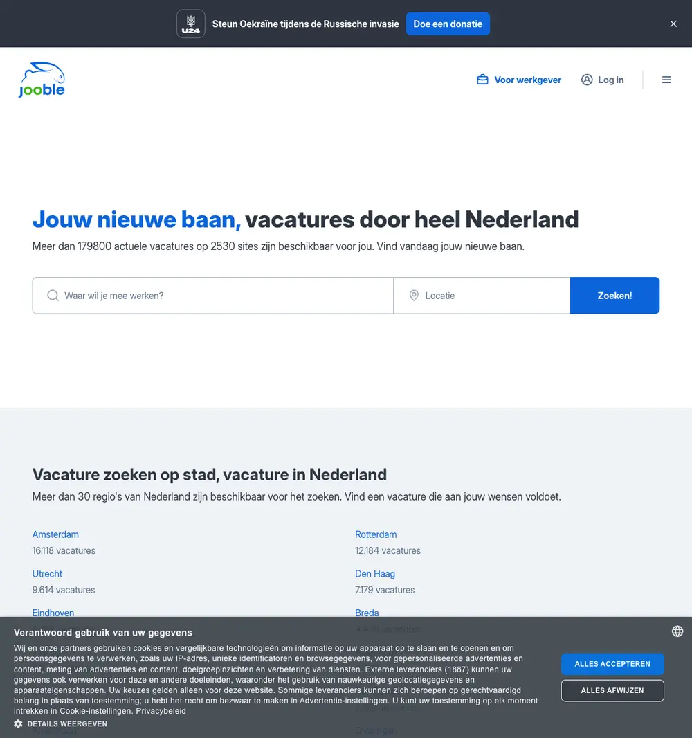 Jooble screenshot Jooble website screenshot