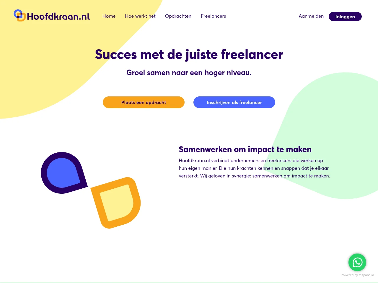 Hoofdkraan website screenshot