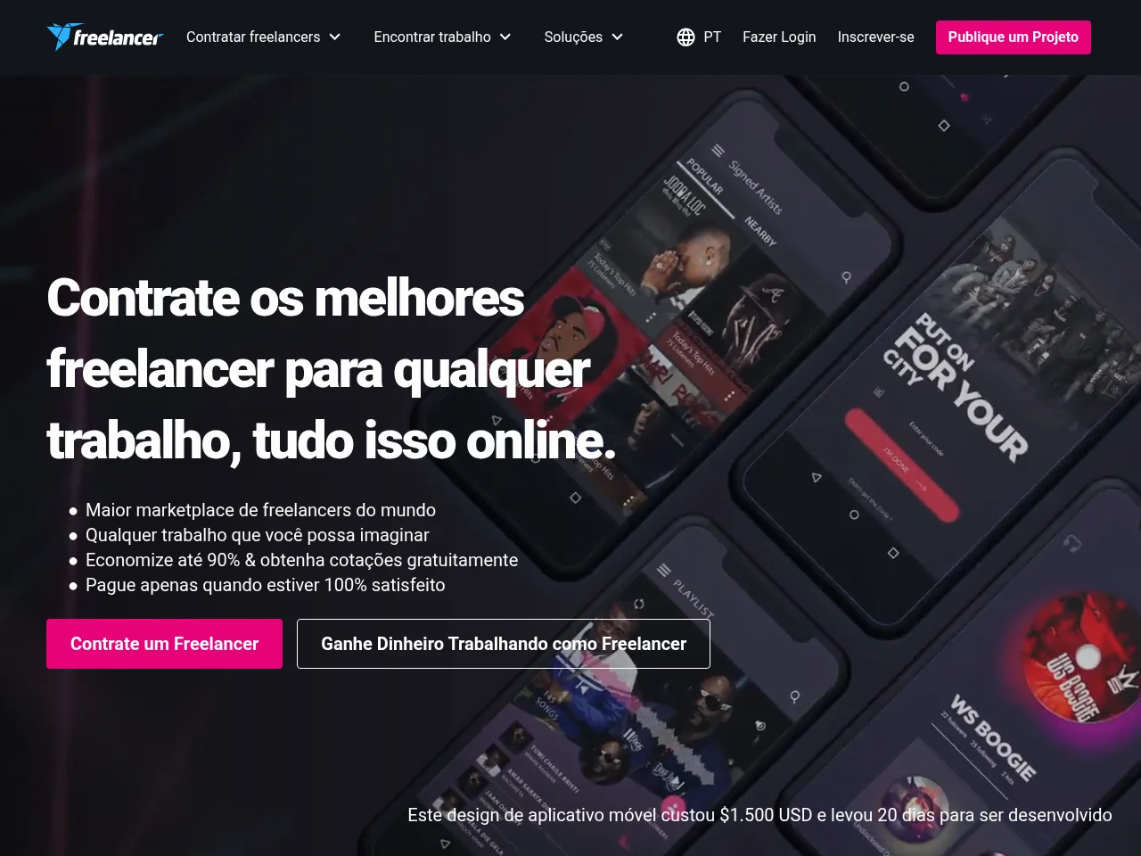 Freelancer website screenshot