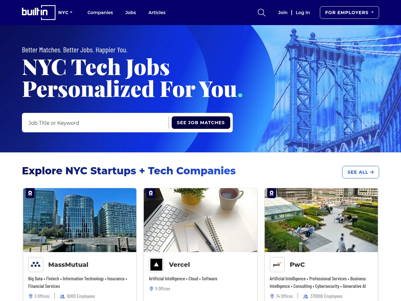 Built In NYC screenshot Built In NYC website screenshot
