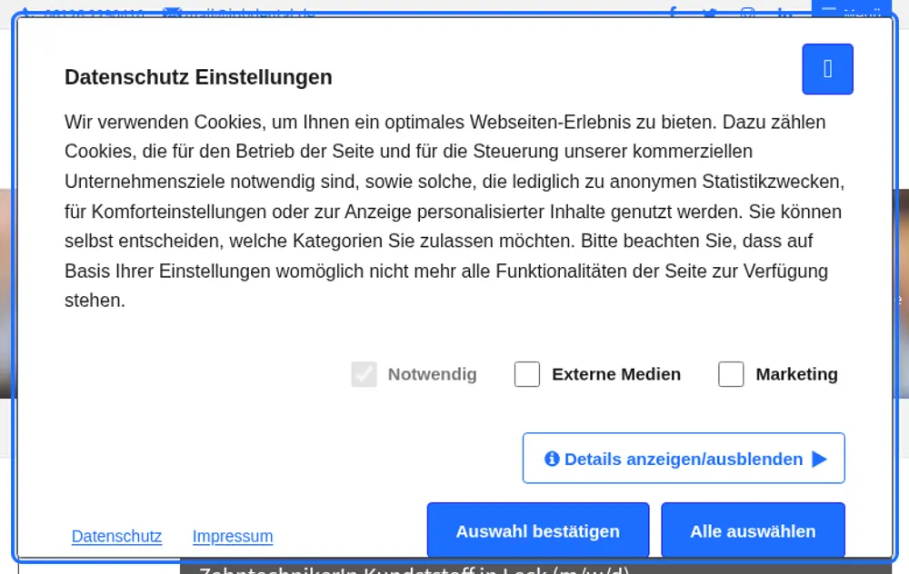 jobDENTAL website screenshot