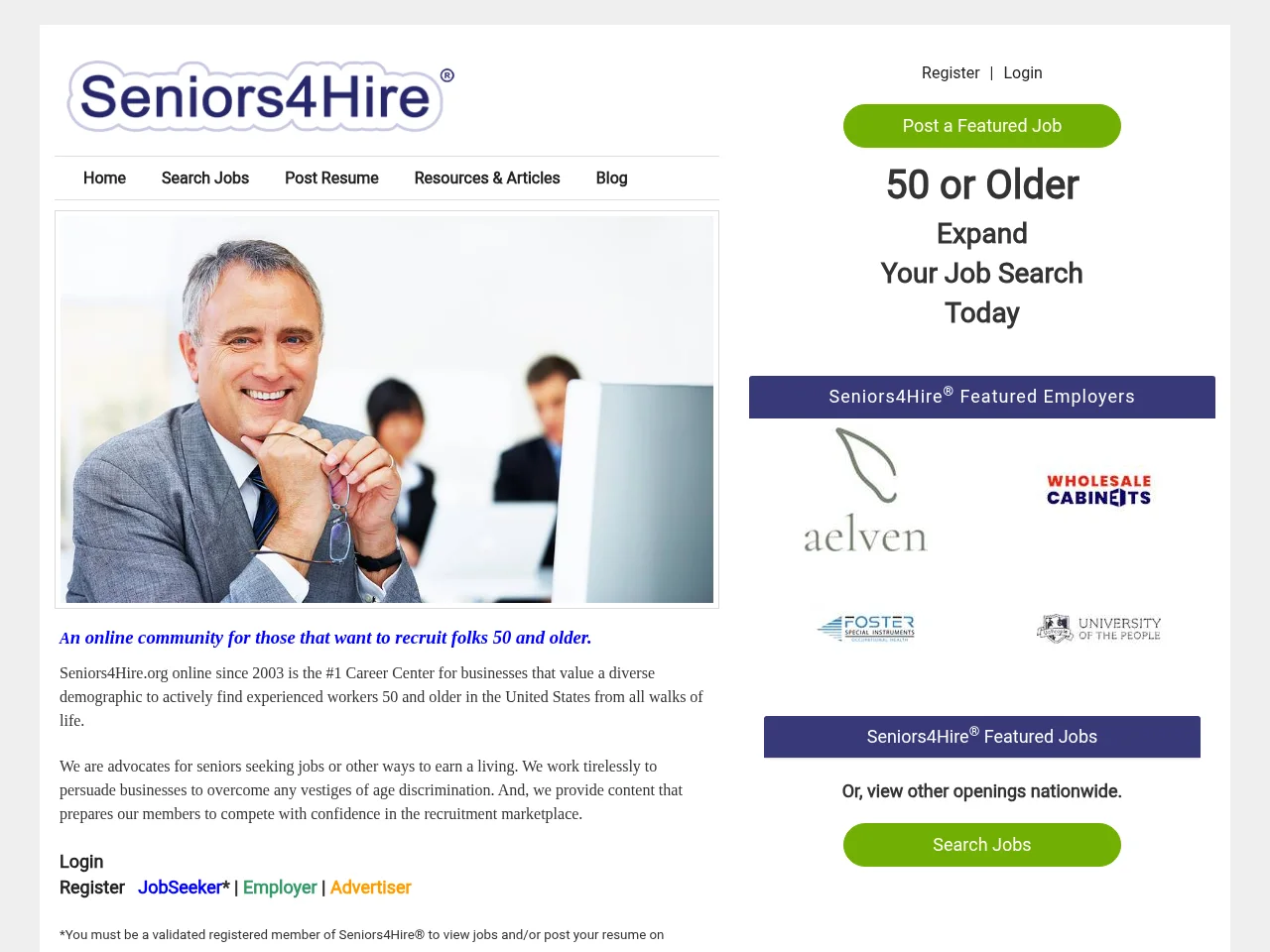 Seniors4Hire website screenshot