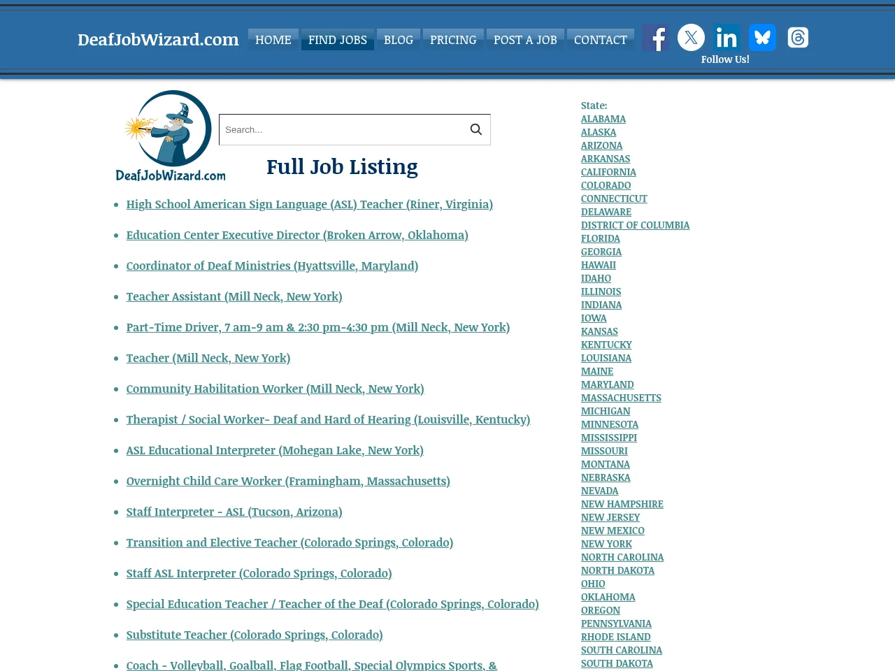 DeafJobWizard screenshot DeafJobWizard website screenshot