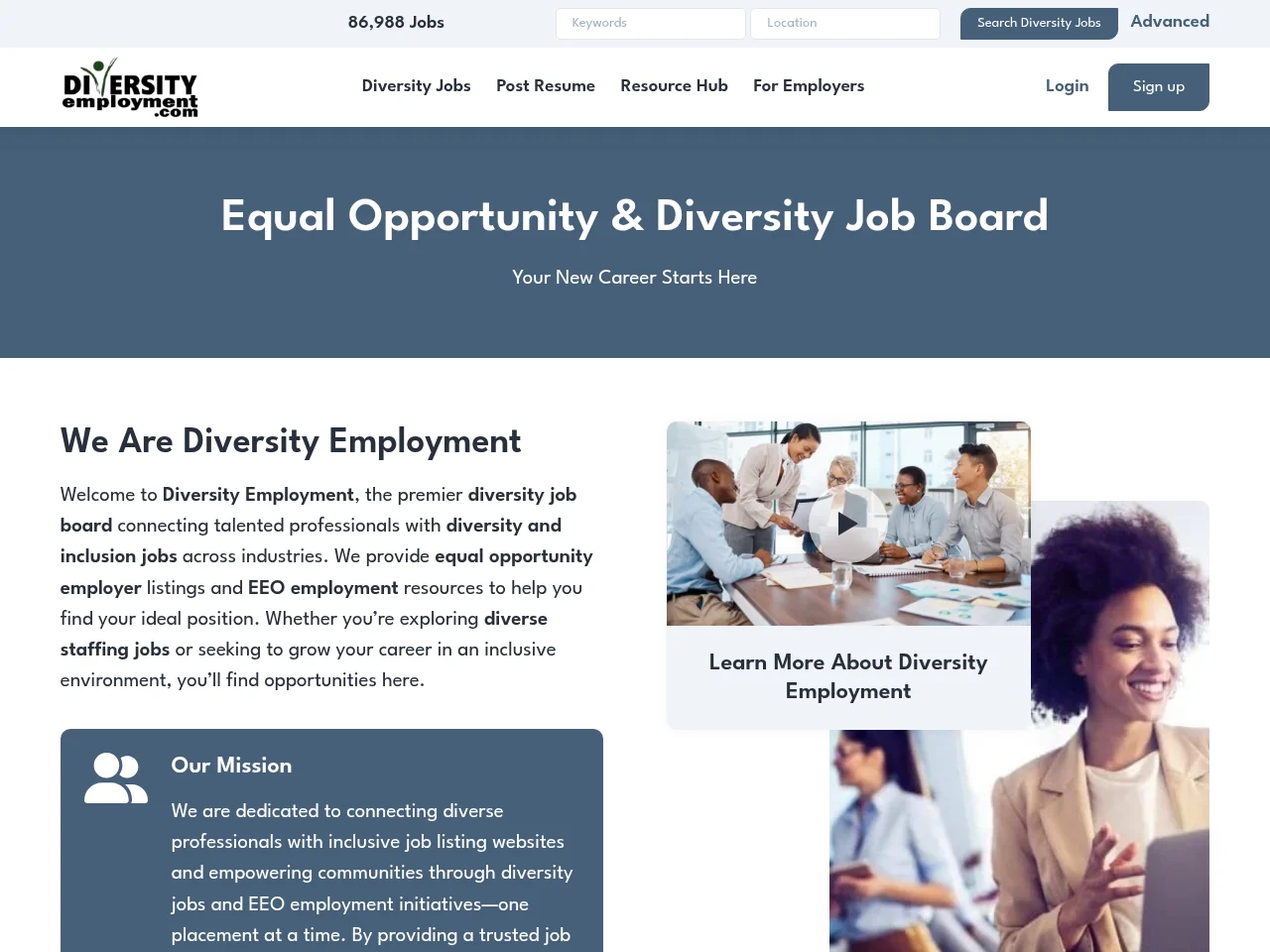 Diversity Employment screenshot Diversity Employment website screenshot