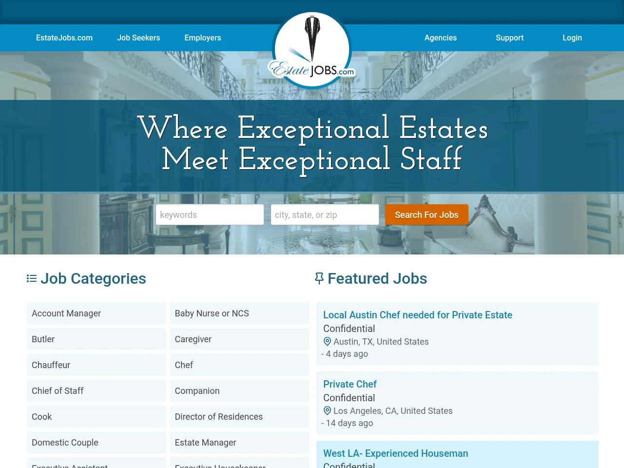 EstateJobs website screenshot