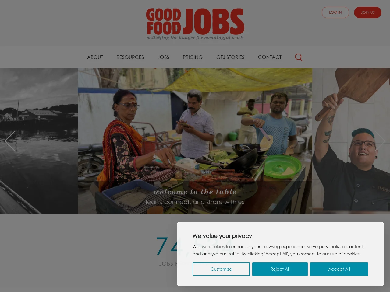 Good Food Jobs website screenshot