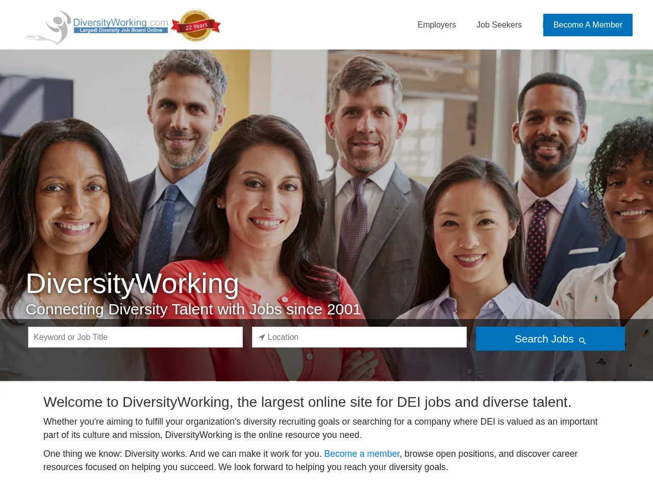DiversityWorking screenshot DiversityWorking website screenshot